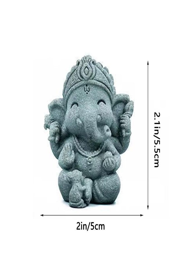 livelyfish Small Elephant Statue Sandstone Figurine Hindu Meditation Buddha Sculpture for Fish Tank Aquarium Decoration (A) - Image 2